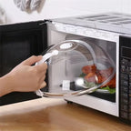 Microwave Food Splash Proof Cover Plate Transparent Cover with Handle Household Oven Heating Cover Cooking Utensils Accessories