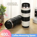 Stainless Steel SLR Camera Coffee Lens Mug Camera White Black Coffee Mug Coffee Cups Creative Emulation Mug Gift 50-400Ml