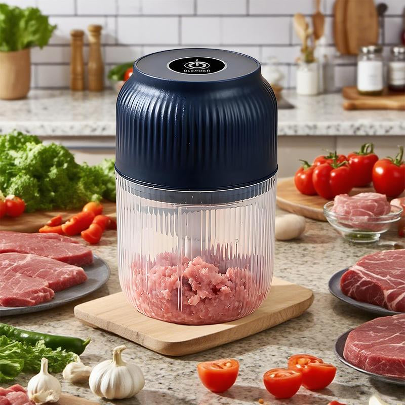 Electric Garlic Chopper, 4 Sharp Blades，Portable Veggie Chopper, 300ML Garlic Grinder Masher Onion Chopper, Blender to Vegetable, Cordless Food Processor for Ginger, Chili, Fruit, Meat, Spices, Beans, Etc